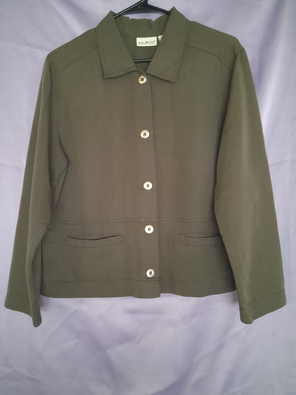 White Stag Olive Green Button-Up Blazer Jacket